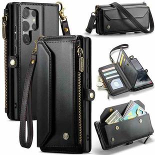 For Samsung Galaxy S25 Ultra 5G CaseMe C36 Card Slots Zipper Wallet RFID Anti-theft Leather Phone Case(Black)