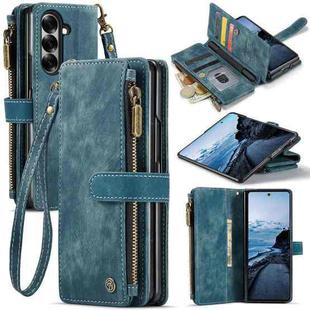 For Samsung Galaxy Z Fold7 CaseMe C30 Card Slots Zipper Wallet Leather Phone Case(Blue)