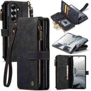For Samsung Galaxy Z Fold7 CaseMe C30 Card Slots Zipper Wallet Leather Phone Case(Black)