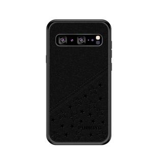 PINWUYO Full Coverage Waterproof Shockproof PC+TPU+PU Protective Case for Galaxy S10 5G(Black)