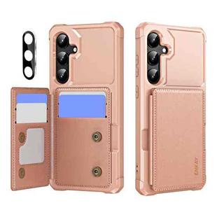 For Samsung Galaxy S24 5G ENKAY Hat-Prince Card Slot Wallet TPU Back Leather Phone Case with Lens Film(Rose Gold)