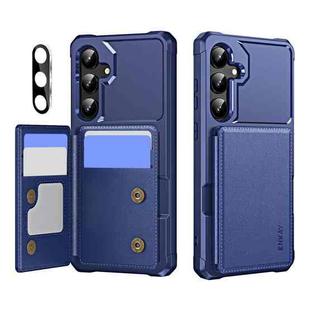 For Samsung Galaxy S24 5G ENKAY Hat-Prince Card Slot Wallet TPU Back Leather Phone Case with Lens Film(Dark Blue)