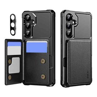 For Samsung Galaxy A35 5G ENKAY Hat-Prince Card Slot Wallet TPU Back Leather Phone Case with Lens Film(Black)