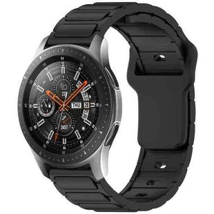 For Samsung Galaxy Watch 22mm I-Shaped Silicone Watch Band(Black)