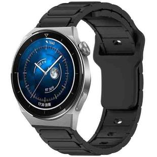 For Huawei Watch 20mm I-Shaped Silicone Watch Band(Black)