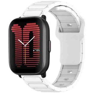 For Amazfit 20mm I-Shaped Silicone Watch Band(White)