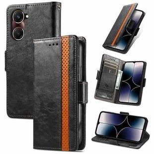 For vivo Y37 CaseNeo Splicing Dual Magnetic Buckle Leather Phone Case(Black)