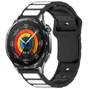 For Huawei Watch 22mm Two Color I-Shaped Silicone Watch Band(Black + White)