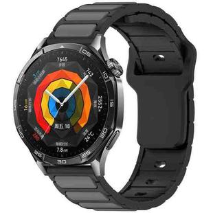 For Huawei Watch 22mm Two Color I-Shaped Silicone Watch Band(Black + Gray)