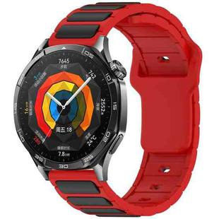 For Huawei Watch 22mm Two Color I-Shaped Silicone Watch Band(Red + Black)