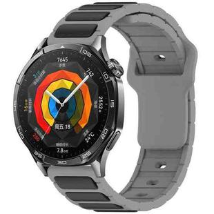 For Huawei Watch 22mm Two Color I-Shaped Silicone Watch Band(Gray + Black)