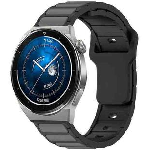 For Huawei Watch 20mm Two Color I-Shaped Silicone Watch Band(Black + Gray)