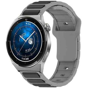 For Huawei Watch 20mm Two Color I-Shaped Silicone Watch Band(Gray + Black)