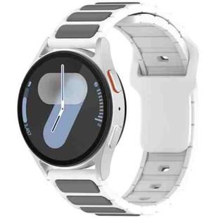 For Samsung Galaxy Watch 20mm Two Color I-Shaped Silicone Watch Band(White + Gray)