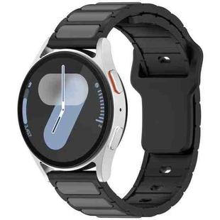 For Samsung Galaxy Watch 20mm Two Color I-Shaped Silicone Watch Band(Black + Gray)