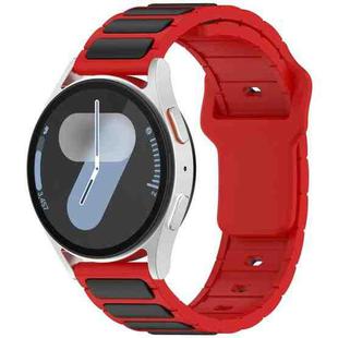 For Samsung Galaxy Watch 20mm Two Color I-Shaped Silicone Watch Band(Red + Black)