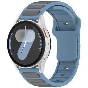 For Samsung Galaxy Watch 20mm Two Color I-Shaped Silicone Watch Band(Blue + Gray)