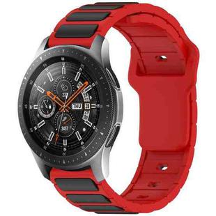 For Samsung Galaxy Watch 22mm Two Color I-Shaped Silicone Watch Band(Red + Black)