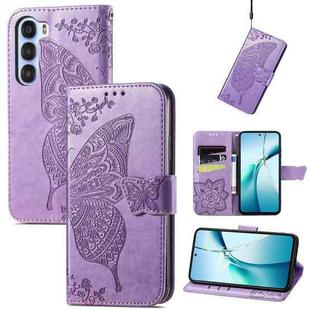 For ZTE Nubia S 5G Butterfly Love Flower Embossed Leather Phone Case(Lavender)