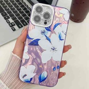 For iPhone 16 Pro Electroplating Flowers Plants Texture TPU Phone Case(Bougainvillea FL8)