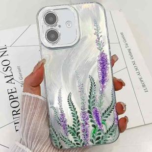 For iPhone 16 Plus Electroplating Flowers Plants Texture TPU Phone Case(Lavender FL3)