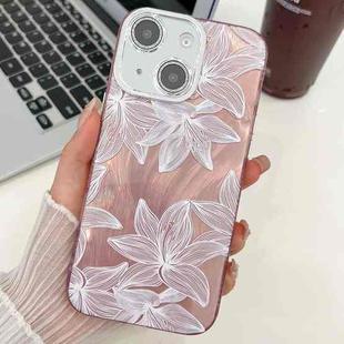 For iPhone 15 Electroplating Flowers Plants Texture TPU Phone Case(Sketch Lily FL9)