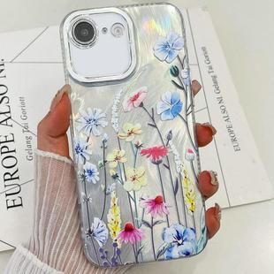 For iPhone 16e Electroplating Flowers Plants Texture TPU Phone Case(Wildflower FL2)