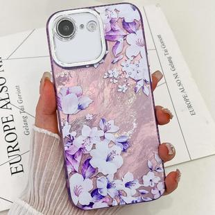 For iPhone 16e Electroplating Flowers Plants Texture TPU Phone Case(Azalea FL4)