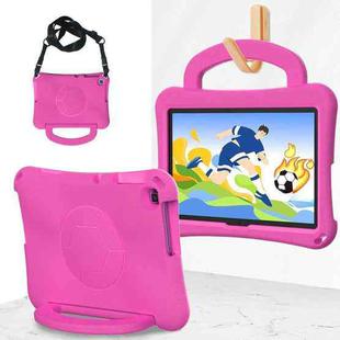 For Honor Pad X8 / X8 Lite 10.1 Handle Football Shaped EVA Shockproof Tablet Case(Rose Red)