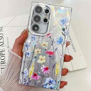 For Samsung Galaxy S25 Ultra 5G Electroplating Flowers Plants Texture TPU Phone Case(Wildflower FL2)