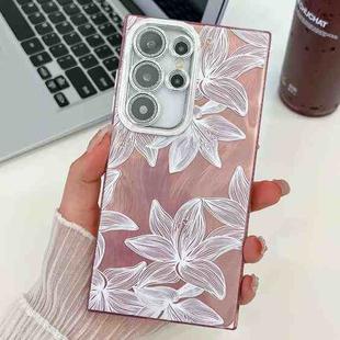 For Samsung Galaxy S25 Ultra 5G Electroplating Flowers Plants Texture TPU Phone Case(Sketch Lily FL9)
