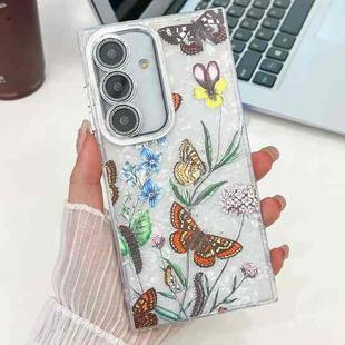 For Samsung Galaxy S24 FE 5G Electroplating Flowers Plants Texture TPU Phone Case(Butterfly Love Flower FL17)