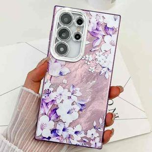 For Samsung Galaxy S24 Ultra 5G Electroplating Flowers Plants Texture TPU Phone Case(Azalea FL4)