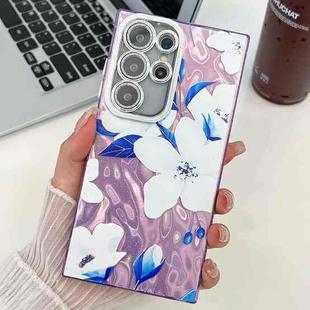 For Samsung Galaxy S24 Ultra 5G Electroplating Flowers Plants Texture TPU Phone Case(Bougainvillea FL8)