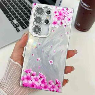 For Samsung Galaxy S24 Ultra 5G Electroplating Flowers Plants Texture TPU Phone Case(Sakura FL12)