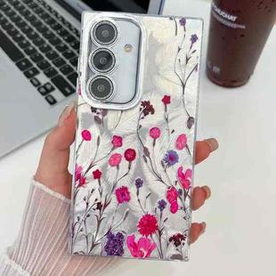 For Samsung Galaxy S24+ 5G Electroplating Flowers Plants Texture TPU Phone Case(Carnation FL7)