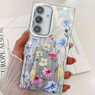 For Samsung Galaxy S24 5G Electroplating Flowers Plants Texture TPU Phone Case(Wildflower FL2)