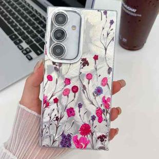 For Samsung Galaxy S24 5G Electroplating Flowers Plants Texture TPU Phone Case(Carnation FL7)