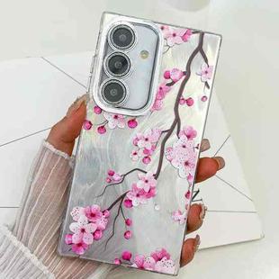 For Samsung Galaxy A54 5G Electroplating Flowers Plants Texture TPU Phone Case(Plum Flower FL6)
