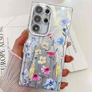 For Samsung Galaxy S23 Ultra 5G Electroplating Flowers Plants Texture TPU Phone Case(Wildflower FL2)
