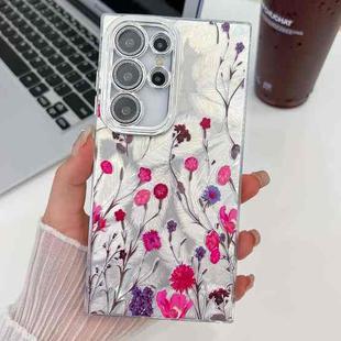For Samsung Galaxy S23 Ultra 5G Electroplating Flowers Plants Texture TPU Phone Case(Carnation FL7)