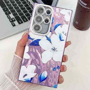 For Samsung Galaxy S23 Ultra 5G Electroplating Flowers Plants Texture TPU Phone Case(Bougainvillea FL8)