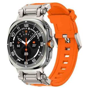 For Samsung Galaxy Watch Ultra 47mm Titanium Connector Quick Release Silicone Watch Band(Orange)