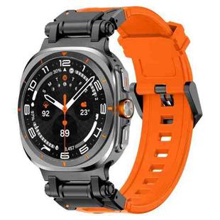 For Samsung Galaxy Watch Ultra 47mm Black Connector Quick Release Silicone Watch Band(Orange)