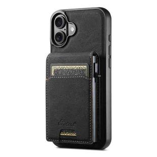For iPhone 17 Suteni H19 Litchi Grain 2-in-1 MagSafe Removable Card Box Back Phone Case(Black)