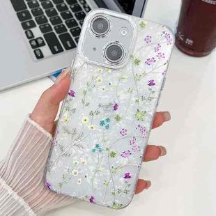 For iPhone 14 Electroplating Flower Texture TPU Phone Case(Wild Chrysanthemum SH5)