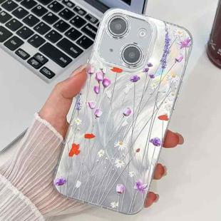 For iPhone 13 Electroplating Flower Texture TPU Phone Case(Wild Chrysanthemum SH5)