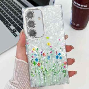For Samsung Galaxy S24 FE 5G Electroplating Flower Texture TPU Phone Case(Little Wildflower SH3)
