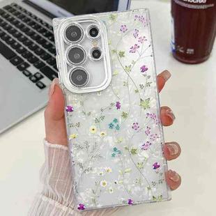 For Samsung Galaxy S24 Ultra 5G Electroplating Flower Texture TPU Phone Case(Wild Chrysanthemum SH5)