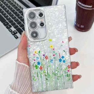 For Samsung Galaxy S23 Ultra 5G Electroplating Flower Texture TPU Phone Case(Little Wildflower SH3)